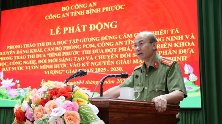 Công an tỉnh phát động phong trào thi đua học tập tấm gương dũng cảm của Thiếu tá Nguyễn Đăng Khải